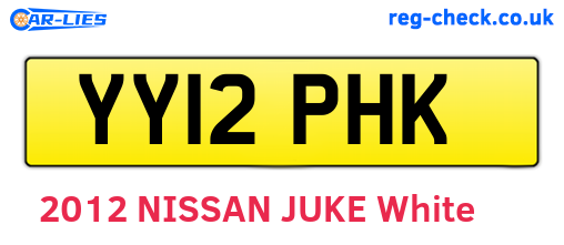 YY12PHK are the vehicle registration plates.