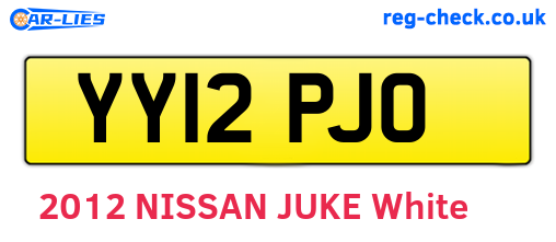 YY12PJO are the vehicle registration plates.