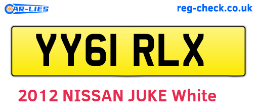 YY61RLX are the vehicle registration plates.