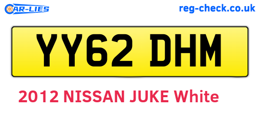 YY62DHM are the vehicle registration plates.