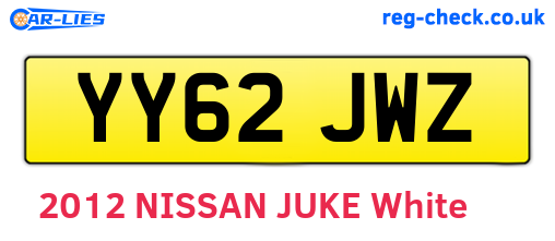YY62JWZ are the vehicle registration plates.