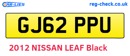 GJ62PPU are the vehicle registration plates.