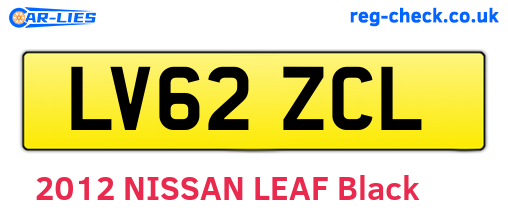 LV62ZCL are the vehicle registration plates.