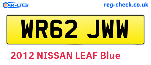 WR62JWW are the vehicle registration plates.