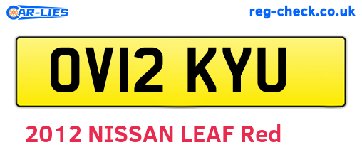 OV12KYU are the vehicle registration plates.