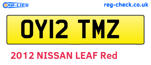 OY12TMZ are the vehicle registration plates.
