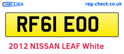 RF61EOO are the vehicle registration plates.