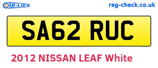 SA62RUC are the vehicle registration plates.