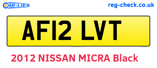 AF12LVT are the vehicle registration plates.