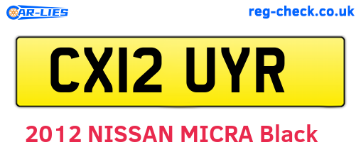 CX12UYR are the vehicle registration plates.