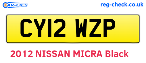 CY12WZP are the vehicle registration plates.