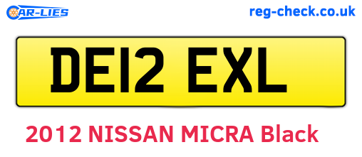 DE12EXL are the vehicle registration plates.