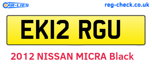 EK12RGU are the vehicle registration plates.
