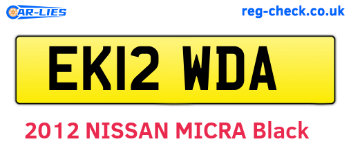 EK12WDA are the vehicle registration plates.