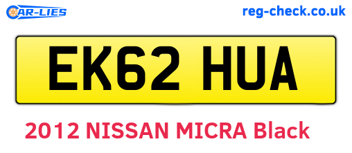 EK62HUA are the vehicle registration plates.