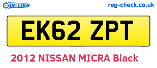EK62ZPT are the vehicle registration plates.
