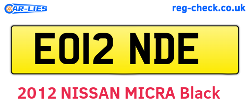 EO12NDE are the vehicle registration plates.
