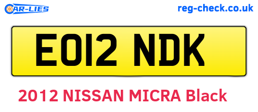 EO12NDK are the vehicle registration plates.
