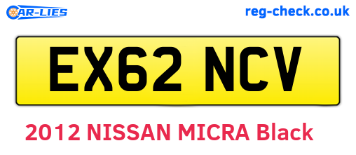 EX62NCV are the vehicle registration plates.