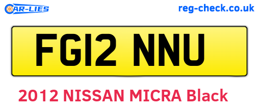 FG12NNU are the vehicle registration plates.