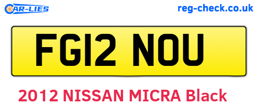 FG12NOU are the vehicle registration plates.