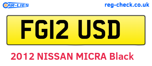 FG12USD are the vehicle registration plates.