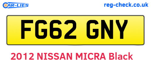 FG62GNY are the vehicle registration plates.