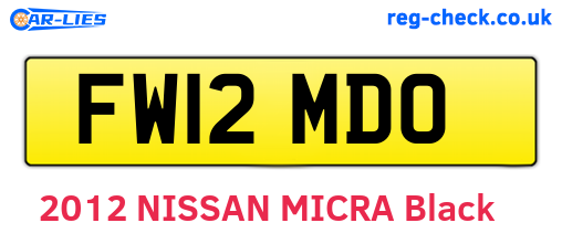 FW12MDO are the vehicle registration plates.