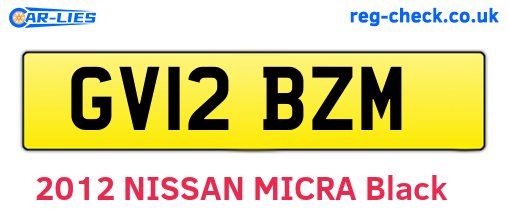 GV12BZM are the vehicle registration plates.