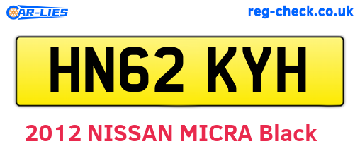 HN62KYH are the vehicle registration plates.