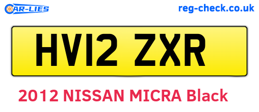 HV12ZXR are the vehicle registration plates.