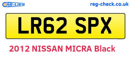 LR62SPX are the vehicle registration plates.