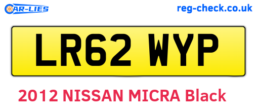 LR62WYP are the vehicle registration plates.