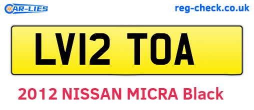 LV12TOA are the vehicle registration plates.