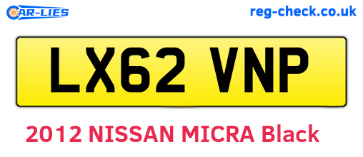 LX62VNP are the vehicle registration plates.