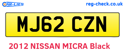 MJ62CZN are the vehicle registration plates.