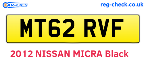 MT62RVF are the vehicle registration plates.