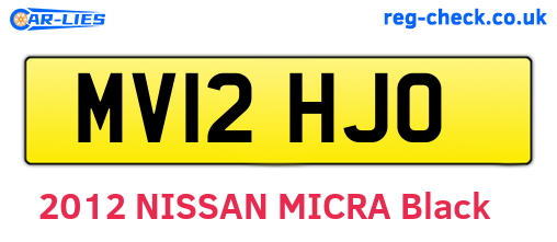 MV12HJO are the vehicle registration plates.
