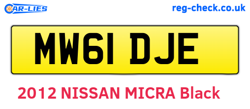 MW61DJE are the vehicle registration plates.