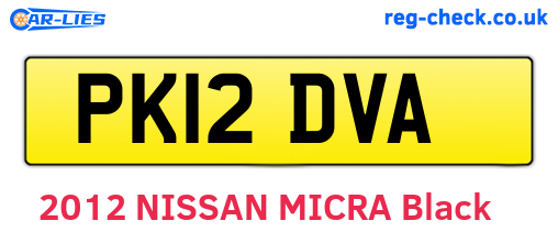PK12DVA are the vehicle registration plates.