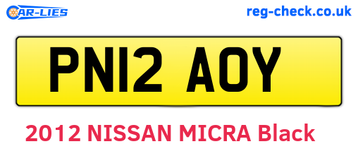 PN12AOY are the vehicle registration plates.