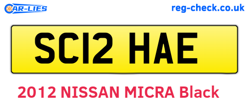 SC12HAE are the vehicle registration plates.