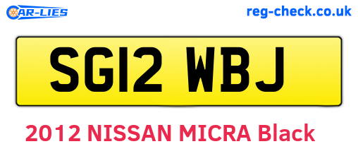 SG12WBJ are the vehicle registration plates.