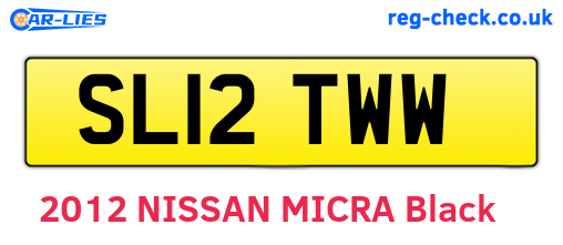 SL12TWW are the vehicle registration plates.
