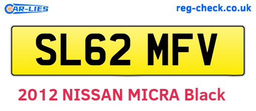 SL62MFV are the vehicle registration plates.