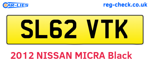 SL62VTK are the vehicle registration plates.