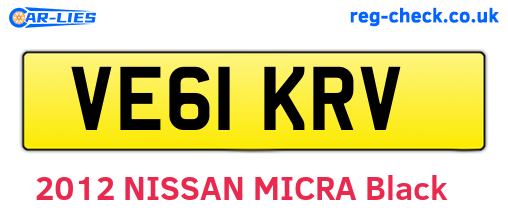 VE61KRV are the vehicle registration plates.