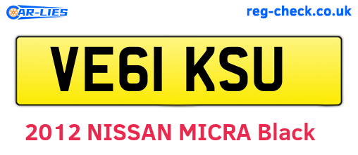 VE61KSU are the vehicle registration plates.
