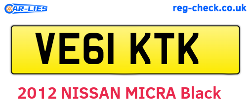 VE61KTK are the vehicle registration plates.