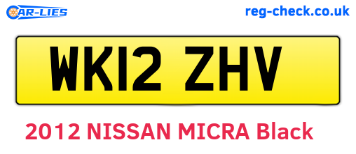 WK12ZHV are the vehicle registration plates.